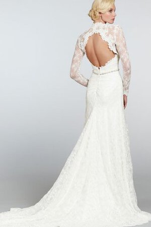 Robe de mariée solennel intemporel nature avec perle col en reine