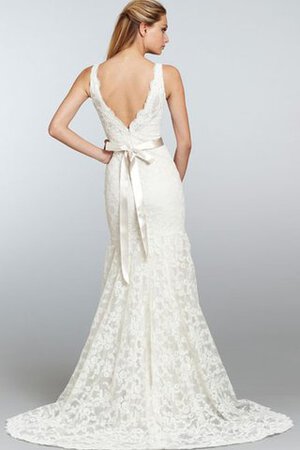 Robe de mariée v encolure col en v foncé ceinture avec cristal avec ruban