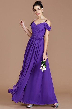 Robe demoiselle d'honneur a-ligne epaule nue de princesse manche nulle avec chiffon