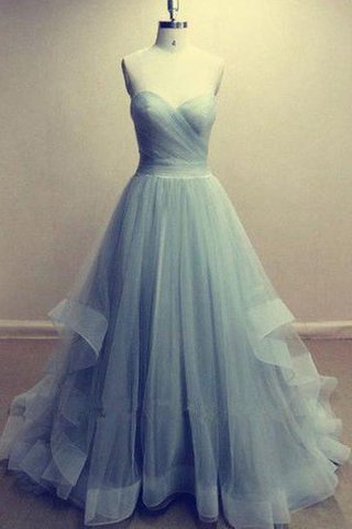 Robe de bal romantique de col en cœur fermeutre eclair avec sans manches textile en tulle