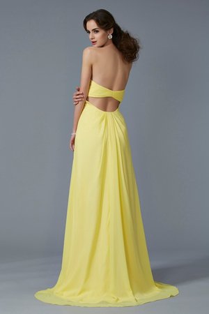 Robe de bal naturel de princesse a-ligne avec perle en chiffon