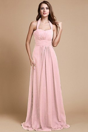 Robe demoiselle d'honneur fermeutre eclair de lotus dénudé manche nulle en chiffon