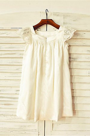 Robe cortège fille avec fleurs avec zip jusqu'au mollet de princesse avec chiffon