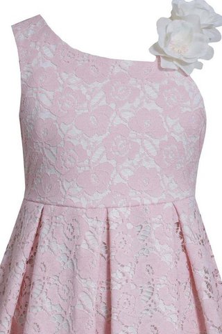 Robe cortège fille plissé manche nulle d'epaule ecrite avec fleurs avec décoration dentelle