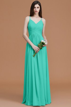 Robe demoiselle d'honneur de princesse ligne a ruché manche nulle avec chiffon