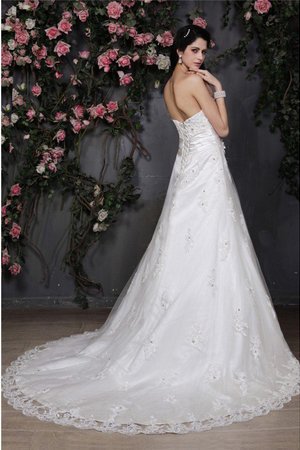 Robe de mariée de bustier decoration en fleur de princesse ligne a avec perle