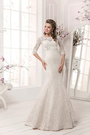 Robe de mariée classique distinguee ceinture avec manche 1/2 de sirène