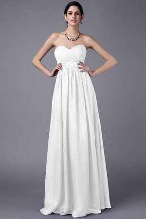 Robe demoiselle d'honneur longue plissage avec chiffon manche nulle avec fronce