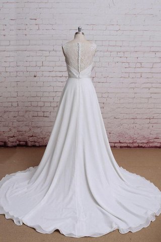 Robe de mariée modeste longue ligne a en tout plein air avec chiffon