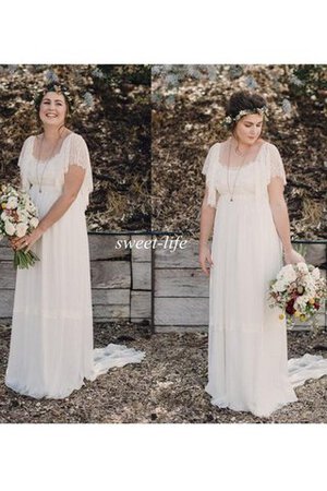 Robe de mariée informel delicat de traîne moyenne lache en dentelle