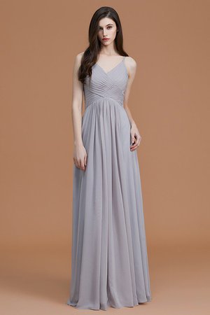 Robe demoiselle d'honneur de princesse ligne a ruché manche nulle avec chiffon