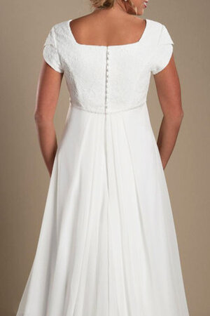 Robe de mariée de traîne courte brillant avec manche courte simple longue