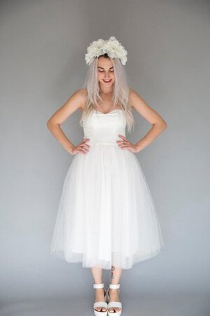 Robe de mariée naturel fermeutre eclair textile en tulle a-ligne manche nulle