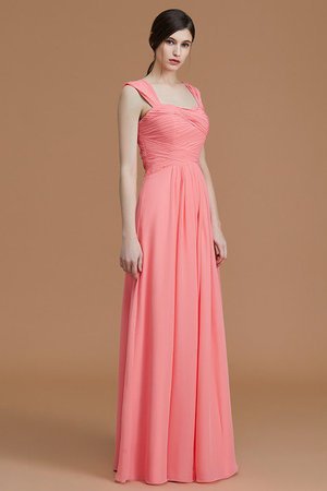 Robe demoiselle d'honneur naturel avec zip ruché de princesse manche nulle