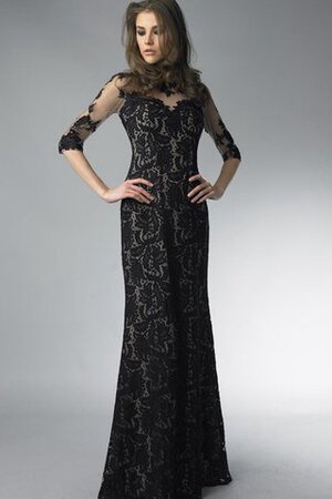 Robe de bal avec manche longue en dentelle avec manche 3/4 elevé collant