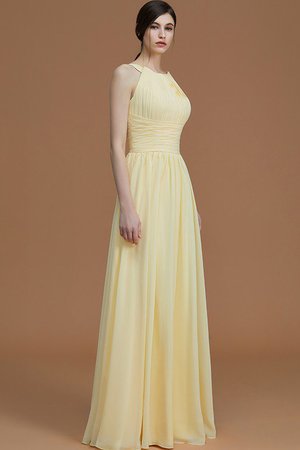 Robe demoiselle d'honneur a-ligne fermeutre eclair dénudé de princesse en chiffon