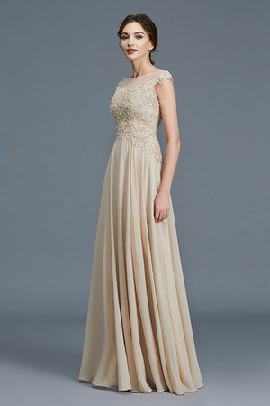 Robe mère de mariée a-ligne jusqu'au sol avec sans manches encolure ronde de lotus