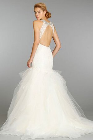 Robe de mariée elégant en tulle en organza pendant trou serre