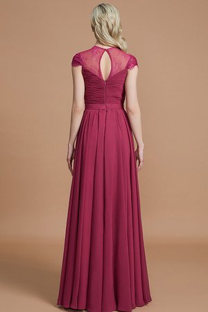 Robe demoiselle d'honneur naturel ligne a de princesse en chiffon avec manche courte