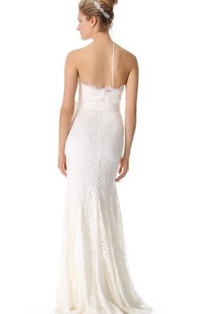 Robe de mariée naturel avec sans manches en dentelle avec ruban avec nœud à boucles