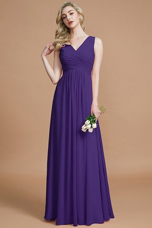 Robe demoiselle d'honneur fermeutre eclair manche nulle ruché ligne a avec chiffon