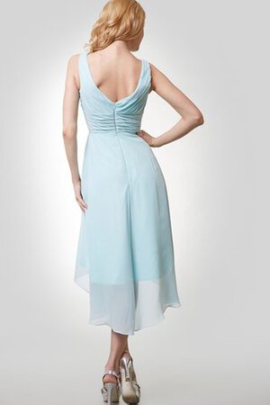 Robe demoiselle d'honneur ruché v encolure de tour de ceinture en haute avec chiffon haut bas