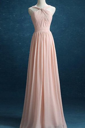 Robe demoiselle d'honneur plissé manche nulle ruché en chiffon ligne a