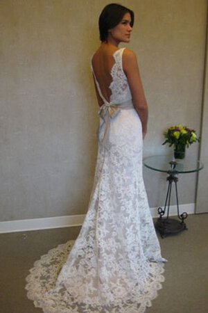 Robe de mariée distinguee ceinture avec ruban manche nulle maillot