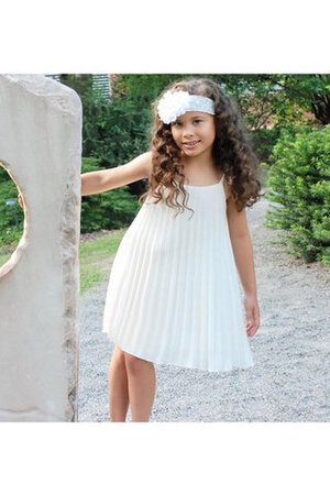 Robe cortège fille naturel plissage avec chiffon au niveau de genou manche nulle