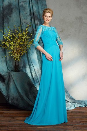 Robe mère de mariée naturel longue decoration en fleur de princesse de col bateau