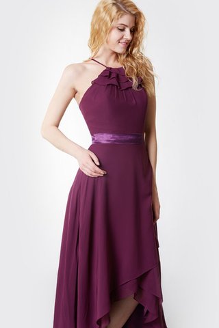 Robe demoiselle d'honneur romantique facile ceinture avec gradins bandouliere spaghetti