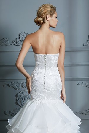 Robe de mariée de sirène coupé en organza de col en cœur naturel