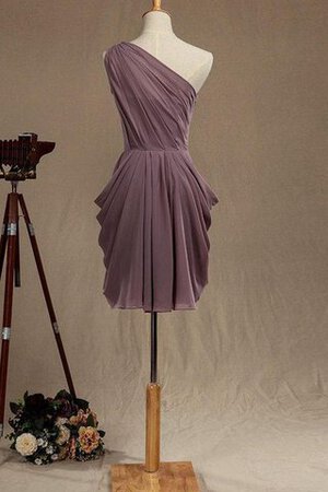 Robe demoiselle d'honneur bref plissage ligne a avec chiffon d'épaule asymétrique