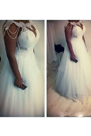 Robe de mariée romantique vintage femme branché avec perle avec manche courte