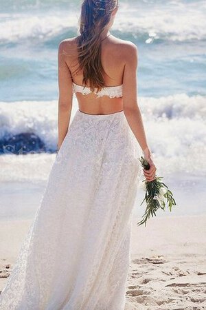 Robe de mariée romantique longueur au ras du sol 2 pice ligne a en dentelle