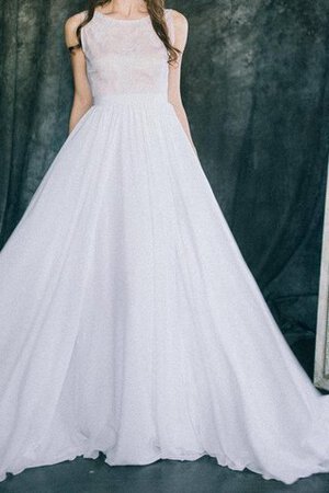 Robe de mariée ligne a longueru au niveau de sol avec chiffon en dentelle fermeutre eclair