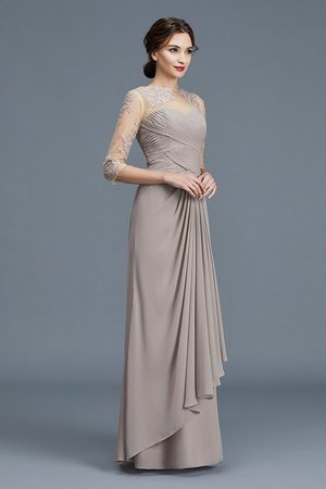 Robe mère de mariée naturel de princesse avec manche 3/4 ligne a de lotus