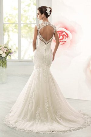 Robe de mariée delicat attirent longue avec décoration dentelle manche nulle