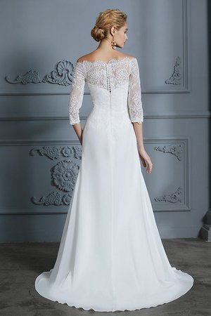 Robe de mariée avec décoration dentelle en chiffon gracieux de sirène naturel