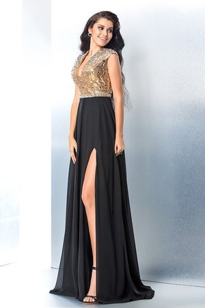 Robe de bal longue de princesse manche nulle a-ligne v encolure