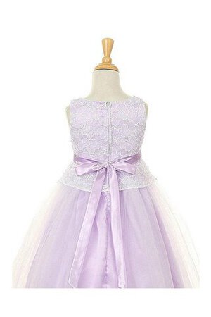 Robe cortège fille de mode de bal manche nulle en tulle de lotus ceinture