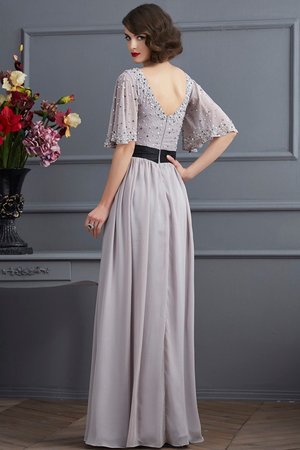 Robe de soirée jusqu'au sol en 1/2 manche avec chiffon de col haut de princesse