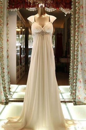 Robe de mariée cordon avec fronce avec décoration dentelle avec manche courte ceinture haut