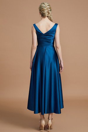 Robe demoiselle d'honneur naturel ligne a de princesse en satin avec sans manches