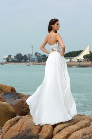 Robe de mariée en plage de princesse manche nulle a-ligne longueur au ras du sol