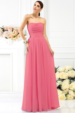 Robe demoiselle d'honneur avec zip de bustier en chiffon manche nulle jusqu'au sol