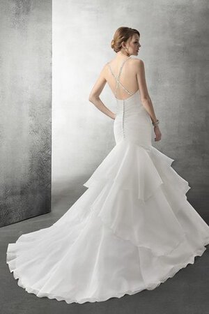 Robe de mariée sobre de sirène pendant col en forme de cœur en organza