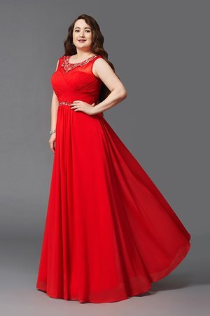 Robe de bal longue a-ligne avec zip avec perle manche nulle