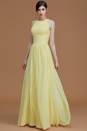 Robe demoiselle d'honneur a-ligne fermeutre eclair dénudé de princesse en chiffon