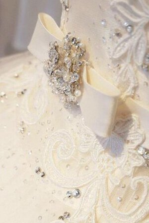 Robe de mariée fermeutre eclair avec perle jusqu'au sol de mode de bal decoration en fleur
